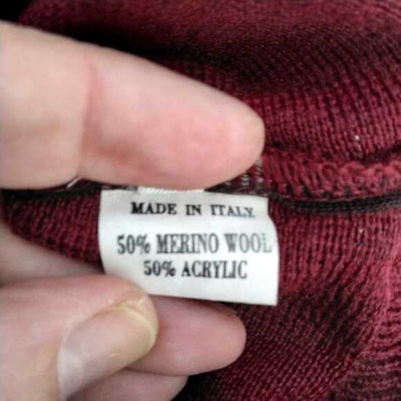 Men's 4XL Gionfriddo Merino Wool Blend Sweater Vest Italian Burgundy Preppy - Picture 5 of 7